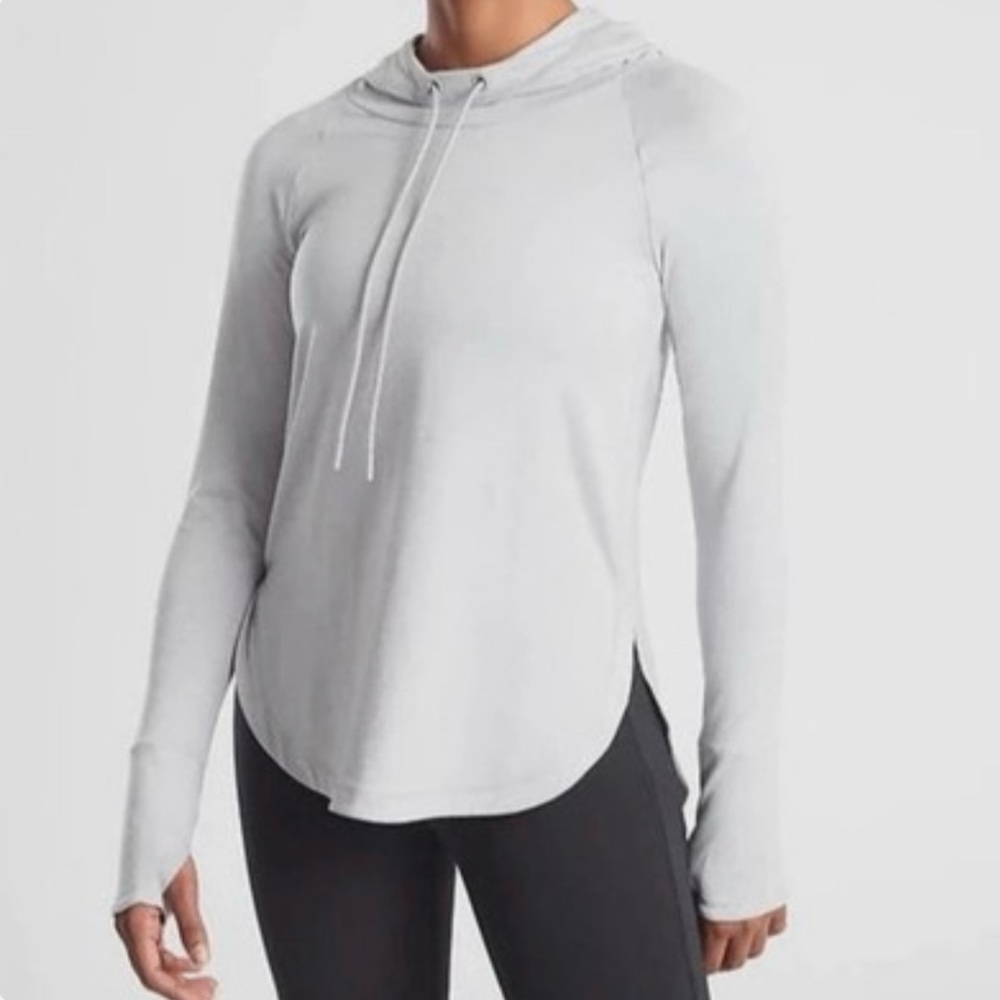 Athleta Uptempo Hoodie Sweatshirt, light gray | Size Small